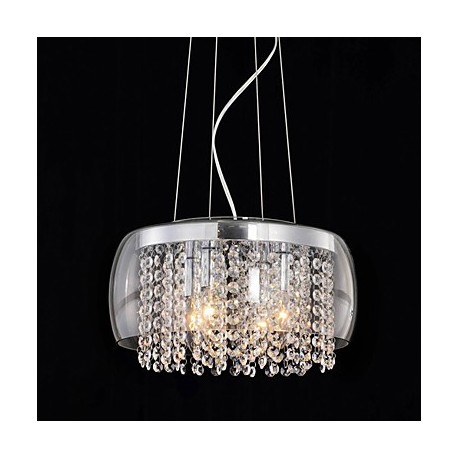 Max 60W Modern/Contemporary / Drum Crystal / Mini Style Painting Pendant Lights Living Room / Dining Room / Hallway