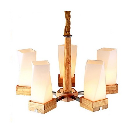 Simple Art lighting Solid wood Creative Iiving Room Ceiling lamp 5