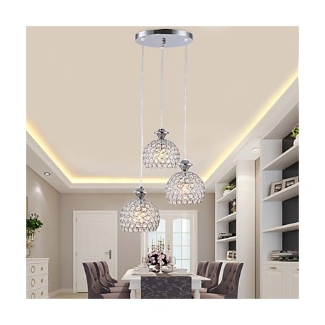 3 Heads Modern/Contemporary Crystal Pendant Lights Living Room / Bedroom / Dining Room / Kitchen