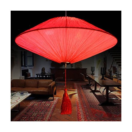 Lotus Leaf Modern Marine Cloth Art Corridor Droplight Of Red Lanterns Lamp LED Light