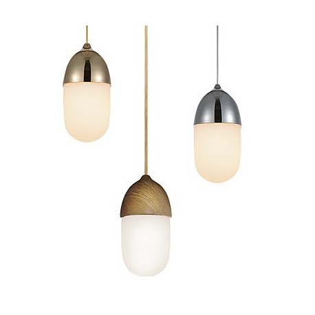 Mini Acorn Pendant Lamp/1 Light/Mordern Simplicity/Golden/Chrome/Wooden Color/Finish Carbon Steel & Glass/Droplight