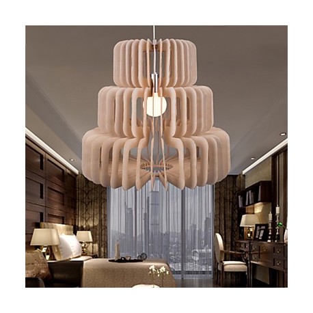 12W Vintage LED Three Layer Cake Wood Chandeliers Living Room / Bedroom / Dining Room / Study Room/Office / Hallway