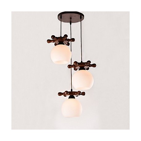 European Mediterranean Ship rudder Glass Dining Pendant Simple Modern Solid Wood lamps