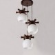 European Mediterranean Ship rudder Glass Dining Pendant Simple Modern Solid Wood lamps