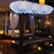 Creative Personality Round Big Red Lantern Lotus Leaf Wedding Festival Cloth Art Chandelier Lamp LED Light