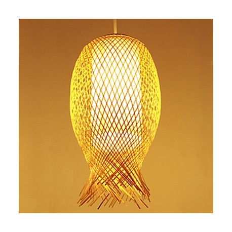 20*40CM Modern Teahouse Bamboo Weaving Bamboo Decoration Droplight Lamp LED