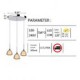 3-Light Two layer LED Pendant Island Light, Crack Glass, Polished Chrome