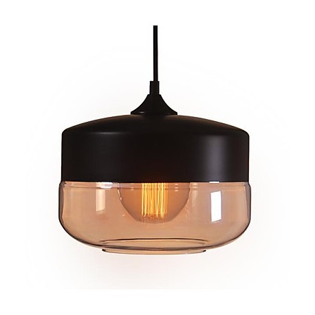 WestMenLights Vintage Modern Paint Glass Ceiling Lamp Pendant Light Black 250mm Diameter