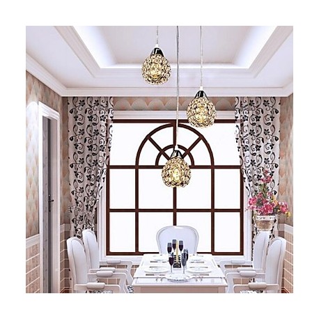 Max 40W Modern/Contemporary Crystal Electroplated Metal Pendant Lights Bedroom / Dining Room / Hallway