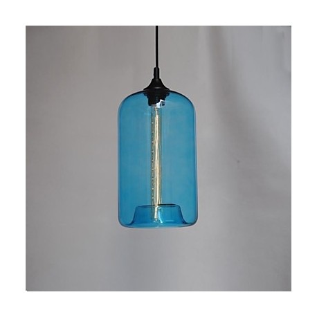 Bottle Design Pendant, 1 Light, with Transparent Shade