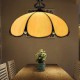 E27 220V 20*20CM 5-10㎡European Rural Creative Arts Stained Glass Chandelier Restoring Ancient Ways Lamp Led Light