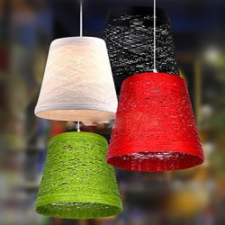 20CM Modern Rural Cany Art Woven Rattan Restaurant Single Head Droplight Lamp LED