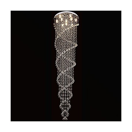 LED Ceiling Chandelier Lights Pendant Light Lamp Lighting Fixtures with K9 Crystal Double Spiral D70CM H300CM CE FCC UL