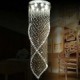 LED Crystal Chandelier Pendant Lighting Hanging Ceiling Lamps Fixtures with Clear K9 Crystal and Silver Canopy