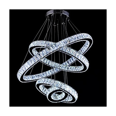 LED Crystal Pendant Light Ceiling Lamp Chandeliers Lighting Fixtures with 4 Rings CE FCC ROHS