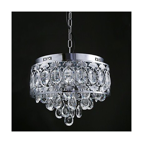 Elegant Modern Transparent Crystal Chandelier with 4 Lights