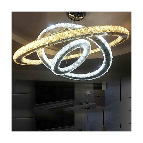 LED Crystal Ceiling Pendant Lamps Chandelier Light Lighting Fixtures with LED Warm and LED Cool White D406080cm CE UL