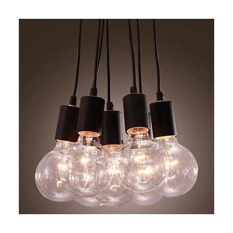 Modern Home 7 Head Edison Bulb Light Loft Glass Ball Living Room Pendant Light Dining Room Light