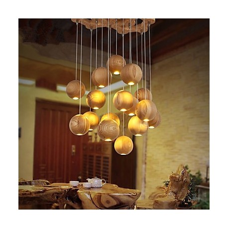 Pendant Lights Mini Style / Bulb Included Lantern Bedroom / Study Room/Office / Kids Room / Game Room Wood/Bamboo