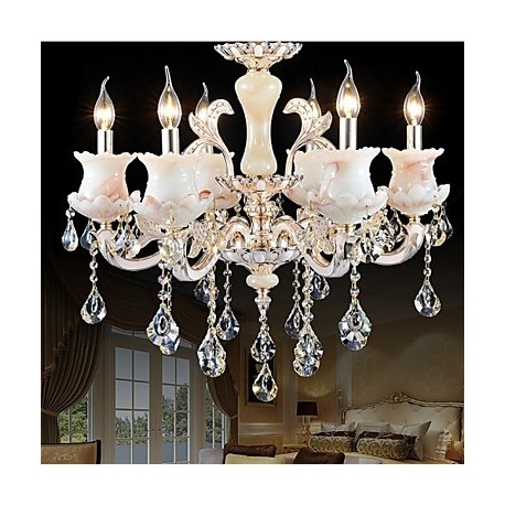 European Style Zinc Alloy Candle Crystal Pendant lamp