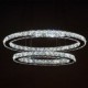 Modern LED Crystal Pendant Light with Oval Double Ring AC100 to 240v for Dining Room Living Room CE FCC UL