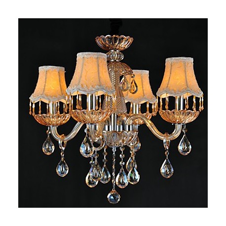 Chandeliers Crystal Retro Living Room Glass, 4 Light