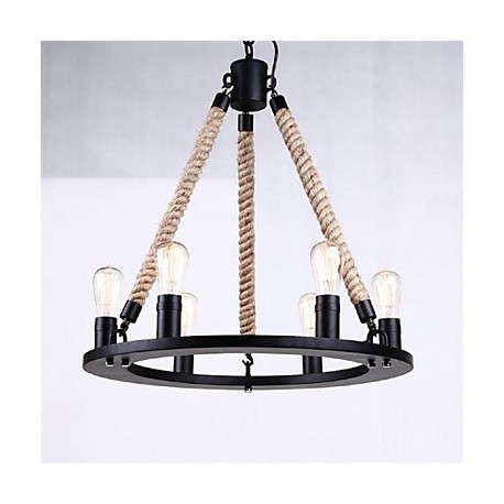 Pendant Light 6 Lights Country Style Wrought Iron