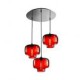 Modern Glass Pendant Lights with 3 Lights in Transparent Bottle Design