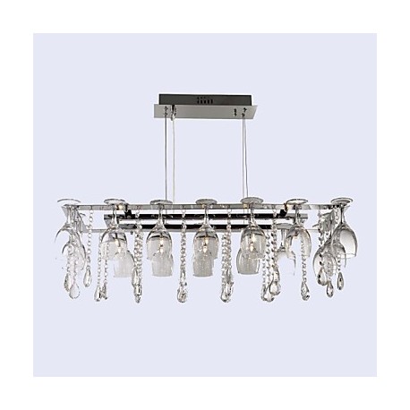 14 Modern/Contemporary / Traditional/Classic Crystal / Bulb Included Chrome Metal Pendant Lights Dining Room