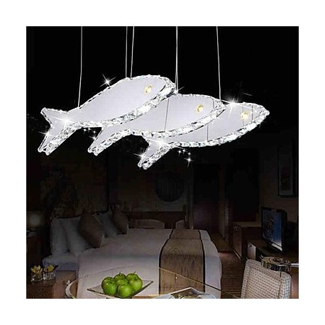 10W Modern/Contemporary Crystal Metal Pendant Lights Living Room