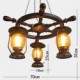 Retro Painting Wood/Bamboo Chandeliers