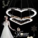 LED Pendant Lighting Chandelier Light Transparent OR Amber K9 Crystal Double Heart-shaped Ceiling Lamps Lights