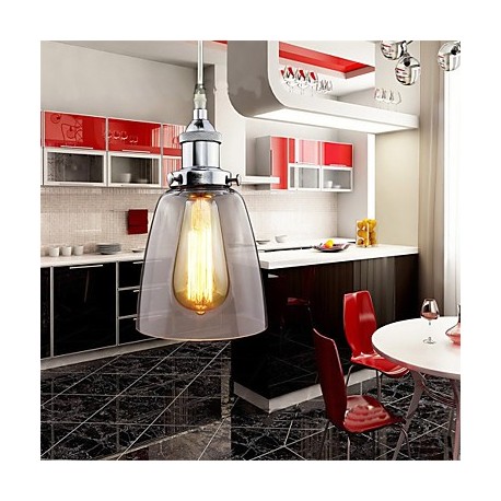 Modern Chrome Glass Vintage Industrial Retro Fitting Edison Pendant Light Cafe Dining Room Kitchen Porch Light