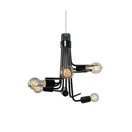 North American-Style Modern Characteristic 6 Light Pendant In Black