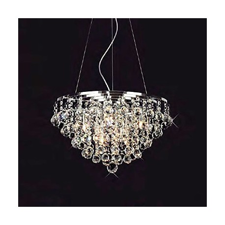 Crystal Drop Pendant Lights with 8 Lights in Round Shape