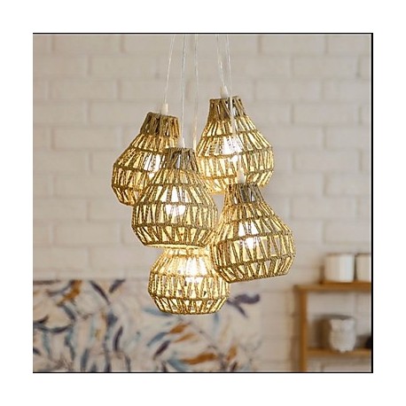 Cage Rope Creative RETRO Art 5 Head Chandelier