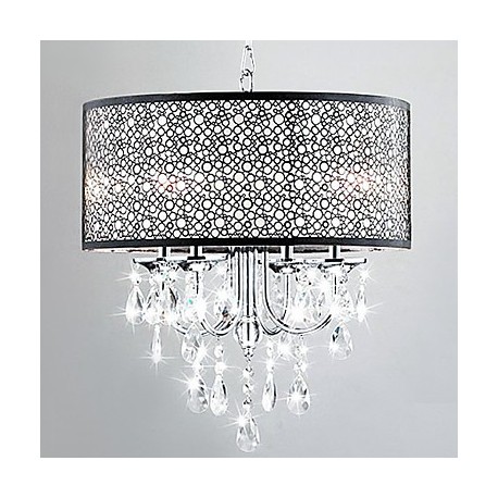 Modern 4 - Light Pendant Lights with Crystal Drops