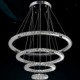 LED Crystal Pendant Light Ceiling Chandelier K9 Clear Crystal Round 4 Rings Large Ring(Warm White),Other(Cool White)