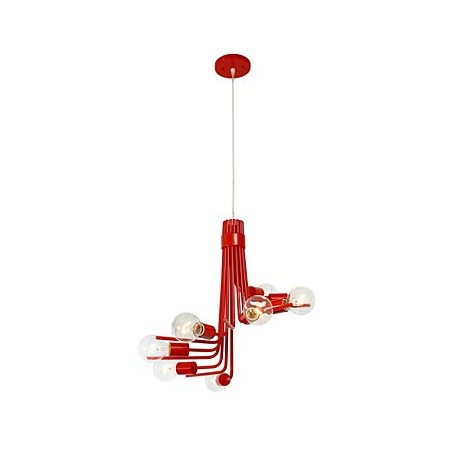 North American-Style Modern Characteristic 8 Light Pendant In Red