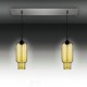 Modern Transparent Glass Pendant Lights with 2 Lights in Bubble Design Electroplate Finished