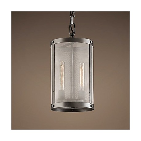 60W E27 2-light Pendent Light with Transparent Shade