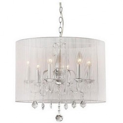 Max 60W Modern/Contemporary / Drum Crystal Electroplated Pendant Lights Living Room / Bedroom / Dining Room