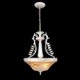 White Pendant Three-Lights Pattern-Glass-Shade Hand-Gilt European Retro Classic 220V