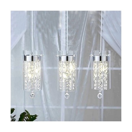 Artistic Crystal Pendant Lights with Glass Shades G4 Bulb Base