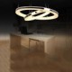 Acrylic LED Pendant Light Round Chandelier Lighting for Living Room Dining Room with 2 Rings Lamps Fixtures