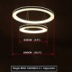 Acrylic LED Pendant Light Round Chandelier Lighting for Living Room Dining Room with 2 Rings Lamps Fixtures