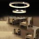 Acrylic LED Pendant Light Round Chandelier Lighting for Living Room Dining Room with 2 Rings Lamps Fixtures