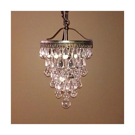 60W Crystal Beaded Modern Pendant with 1 Light and Antique Colour Fixture