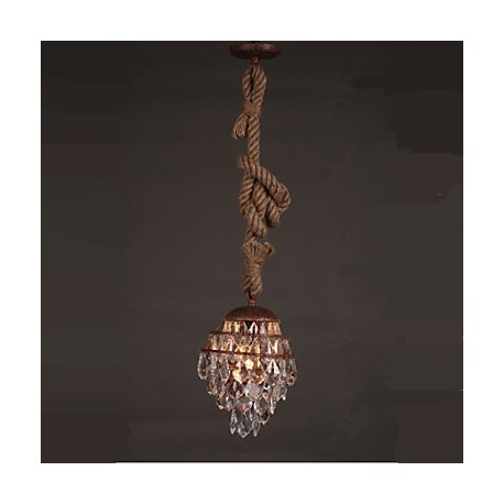 Retro Restaurant lounge Bar Hemp Industrial Wind Imitation Crystal Chandelier