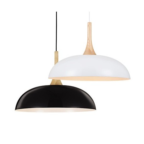 Mini Artistic Pendant Lamp/1 Light/Modern Simplicity/Black/White/Finish Aluminum & Wooden Droplight